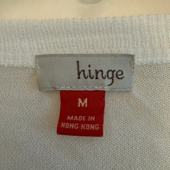 Hinge Cream Button-Down Women's Baby doll Y2K Cotton Lightweight Cardigan, M - Picture 2 of 6